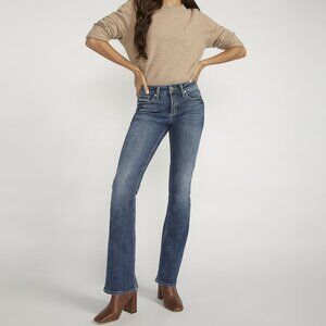 NWT Silver Jeans Mid Rise Comfort Fit Elyse Bootcut In Indigo